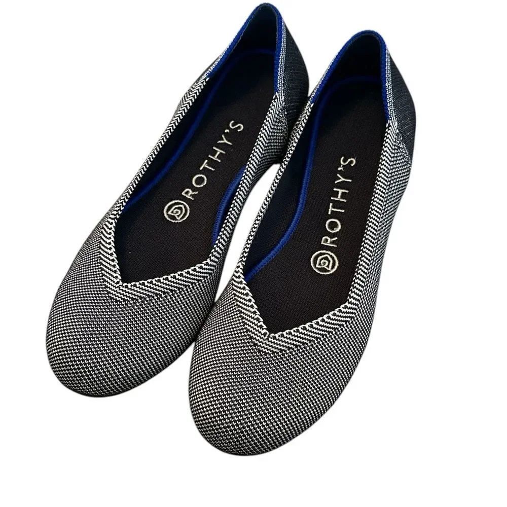 NWOT Rothy’s Birdseye Cloud Gray Round Toe Flats size 7.5
